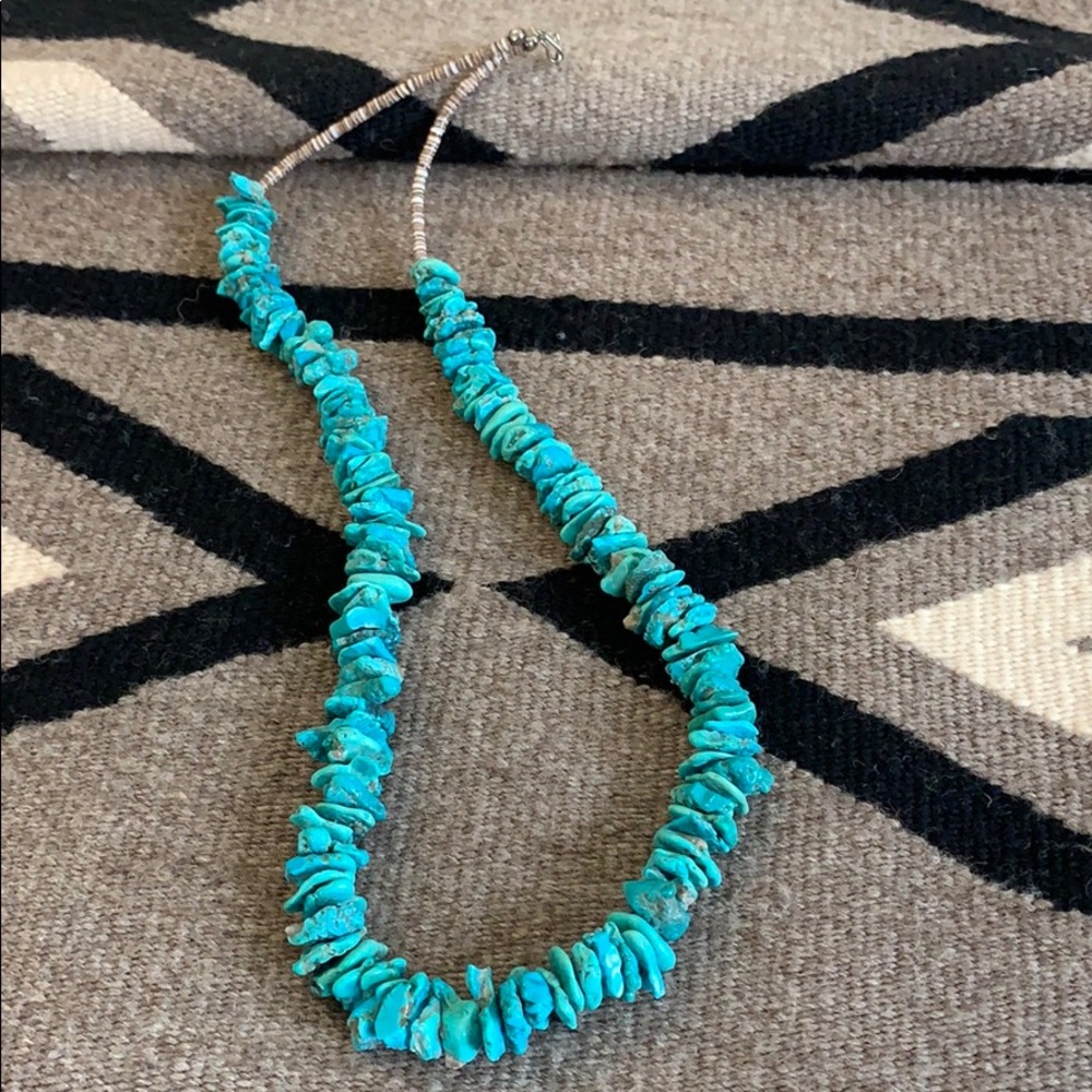 🌻 Beautiful turquoise necklace with shell heishi